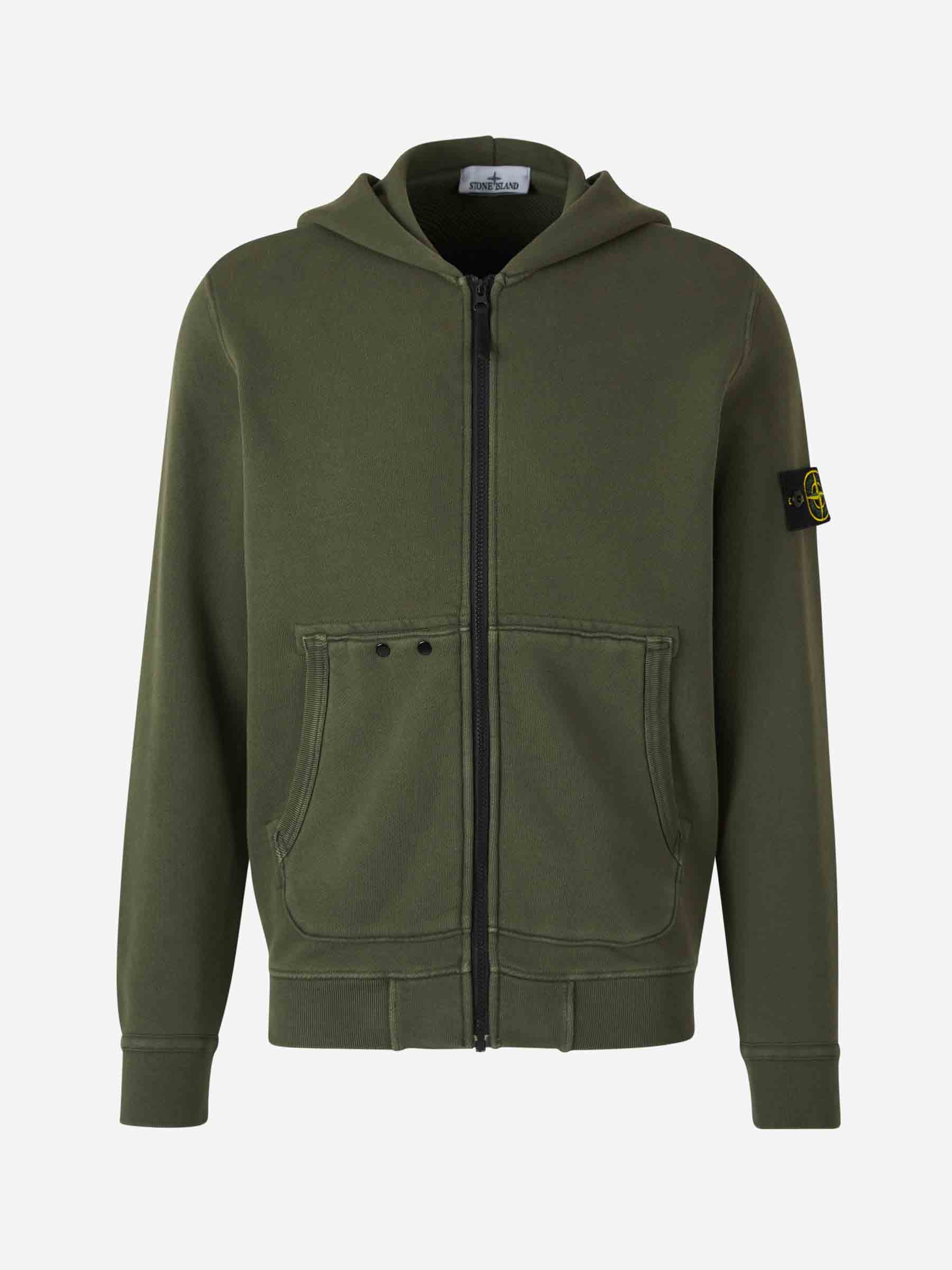 Outlet online Stone Island Hombre Sudadera Capucha Algodón color Verde Militar sku 545-001661 01 - Foto 1