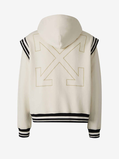 Outlet online Off-White Hombre Sudadera Capucha 00 varsity color Crema sku 545-001776 01 - Foto 2