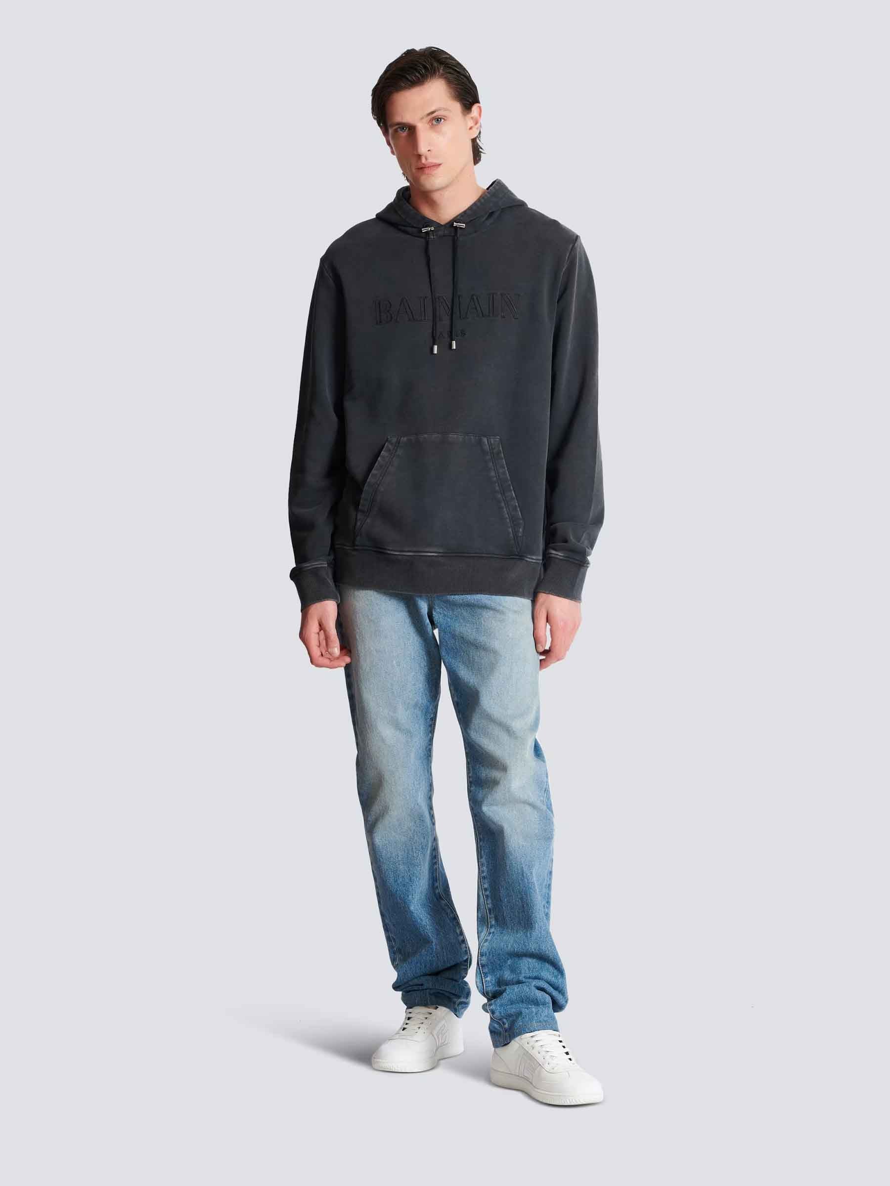 Balmain Hombre Barcelona Sudadera Capucha Bordado color Gris Antracita sku 545-001786 01 - Foto 2