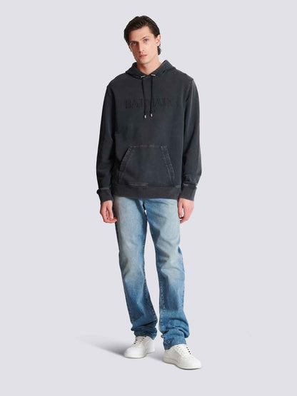 Balmain Hombre Barcelona Sudadera Capucha Bordado color Gris Antracita sku 545-001786 01 - Foto 2
