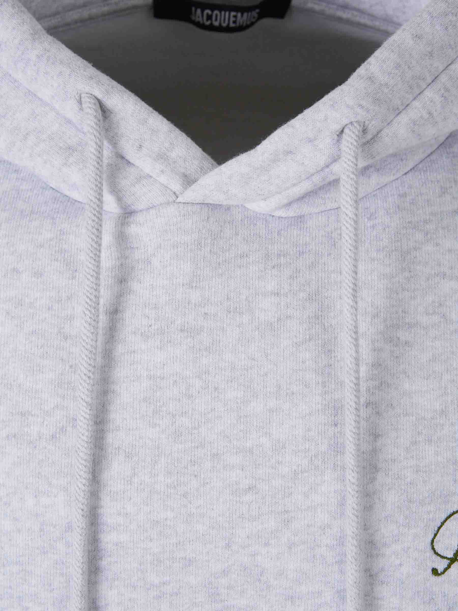 Jacquemus Hombre Barcelona Sudadera Capucha Algodón color Gris Claro sku 545-001790 01 - Foto 3