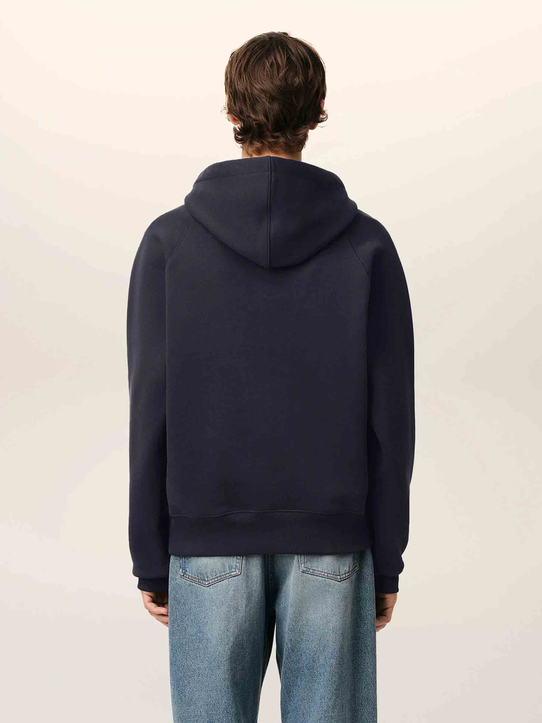 Outlet online Ami Paris Hombre Sudadera Capucha Algodón color Azul Marino sku 545-001812 01 - Foto 5