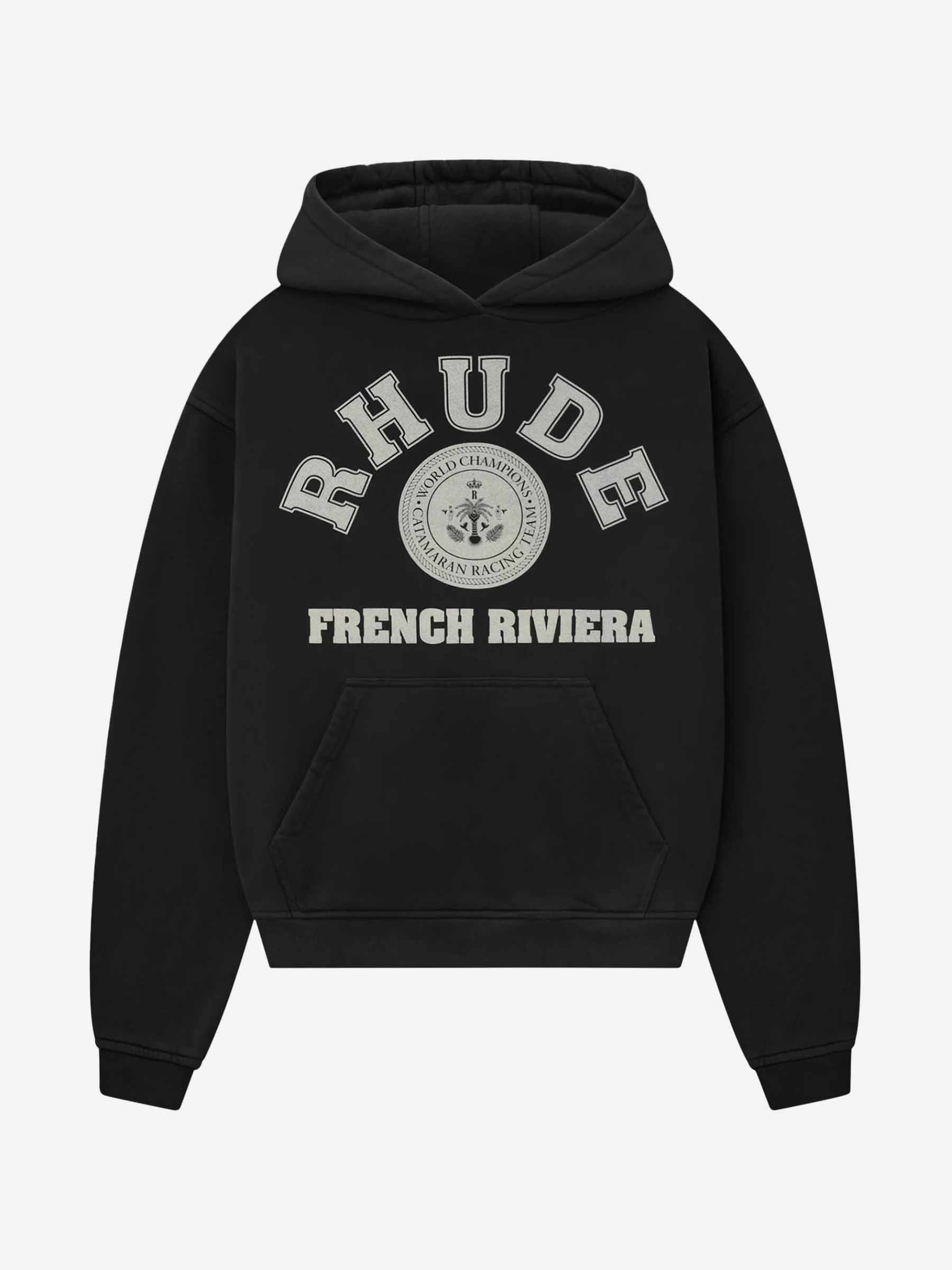 Rhude Hombre Barcelona Sudadera Capucha Algodón color Negro sku 545-001820 01 - Foto 1