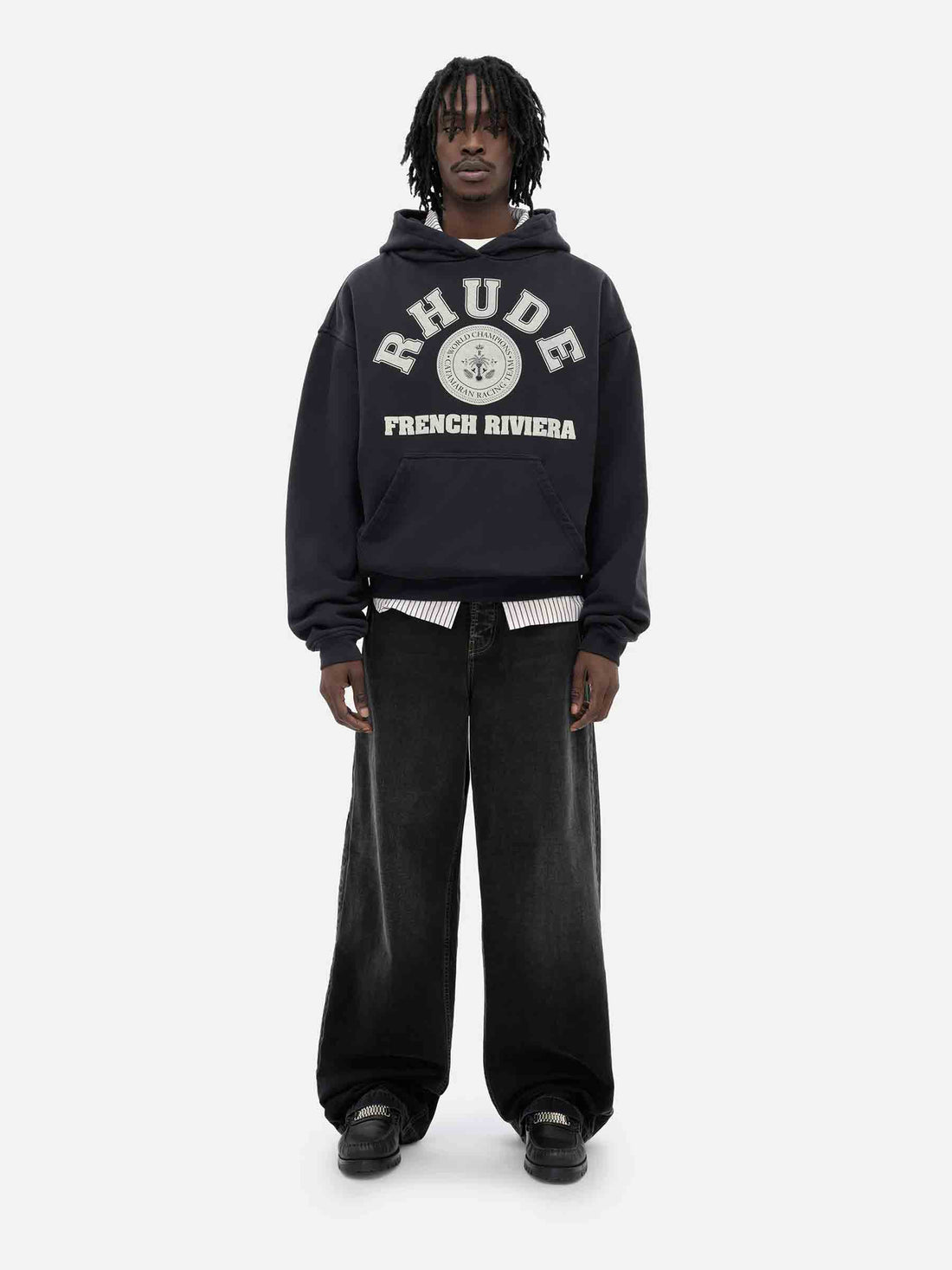 Rhude Hombre Barcelona Sudadera Capucha Algodón color Negro sku 545-001820 01 - Foto 2