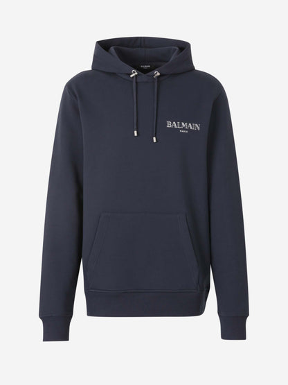 Outlet online Balmain Hombre Sudadera Capucha Algodón color Azul Marino sku 545-001845 01 - Foto 1