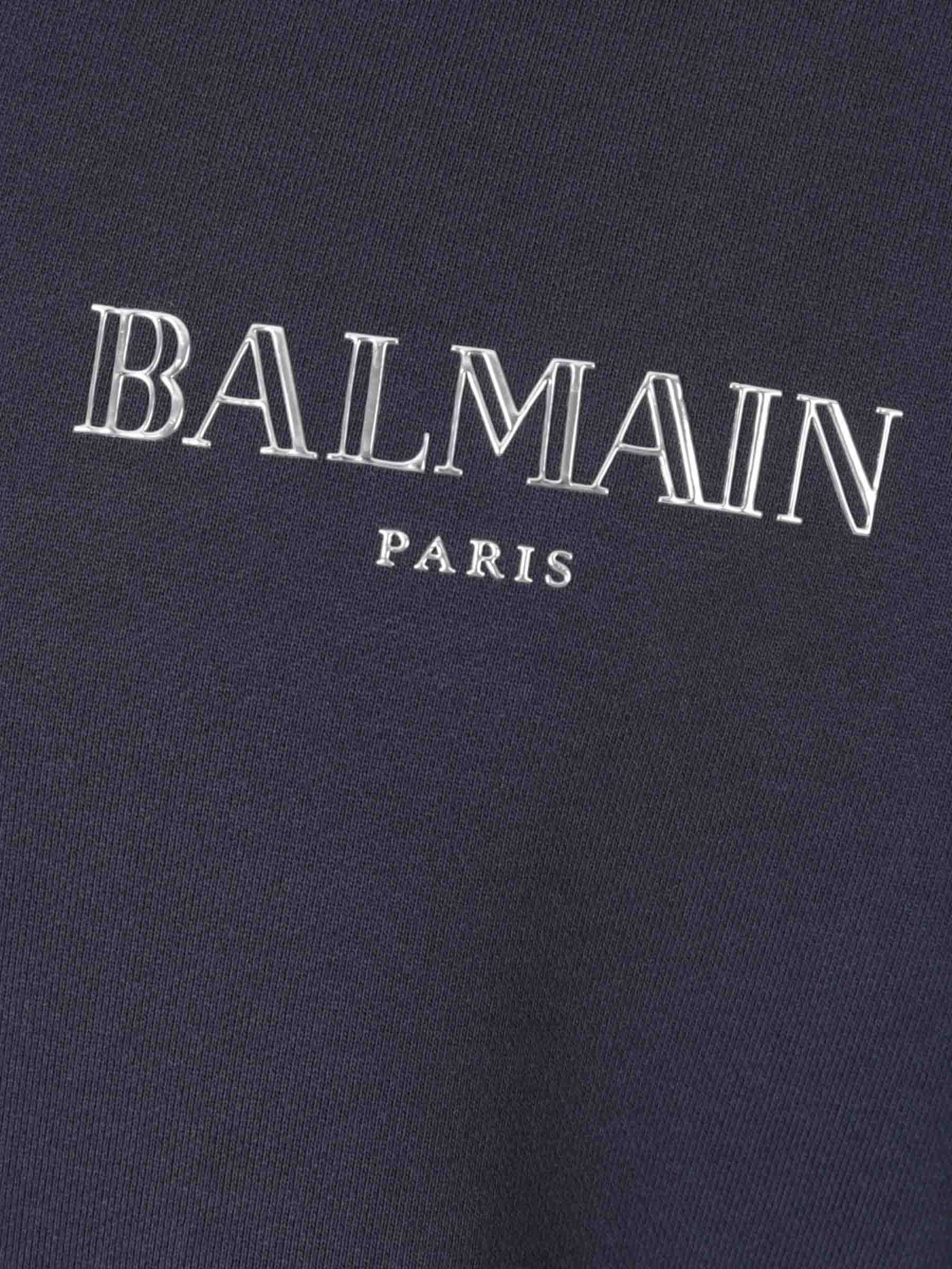 Outlet online Balmain Hombre Sudadera Capucha Algodón color Azul Marino sku 545-001845 01 - Foto 3