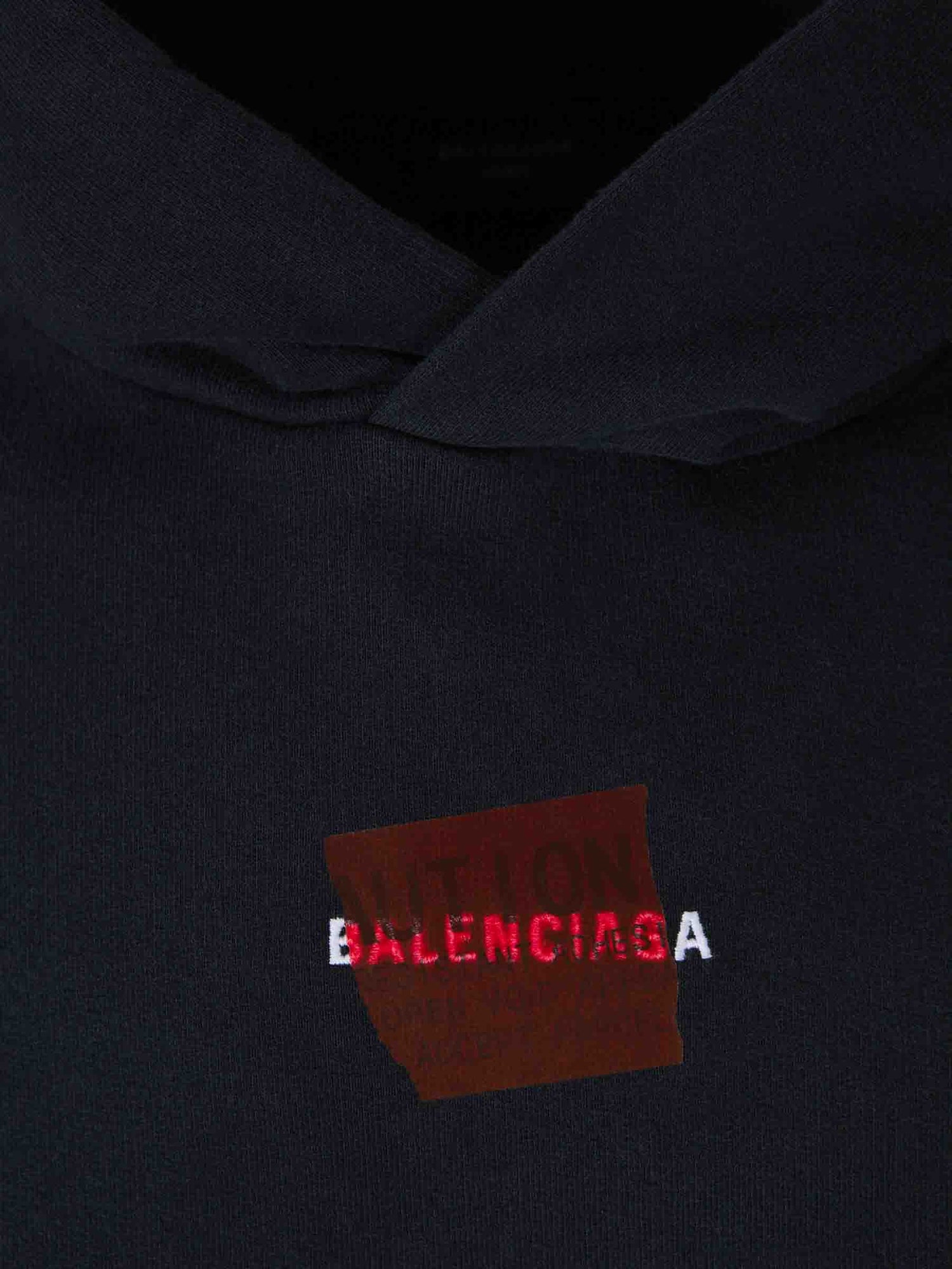 Outlet online Balenciaga Hombre Sudadera Capucha Taped color Negro sku 545-001850 01 - Foto 3