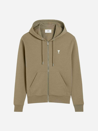 Outlet online Ami Paris Hombre Sudadera Capucha Cremallera color Verde Militar sku 545-001860 01 - Foto 1