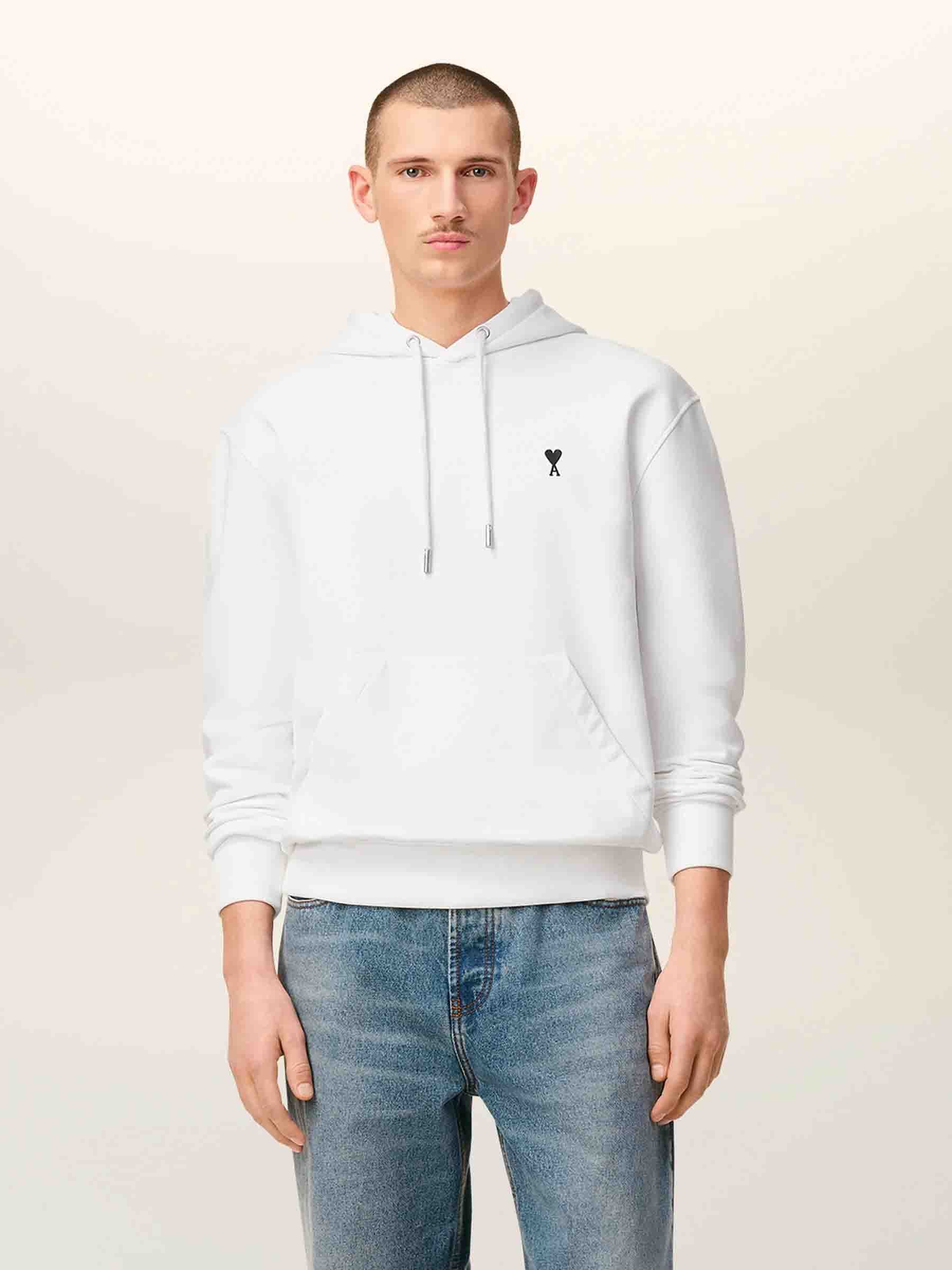 Outlet online Ami Paris Hombre Sudadera Capucha color Blanco sku 545-001947 03 - Foto 2