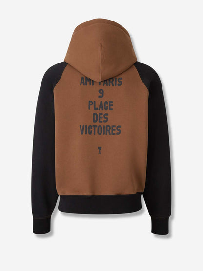 Outlet online Ami Paris Hombre Sudadera Capucha Logo color Marrón sku 545-001948 01 - Foto 2