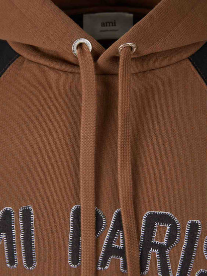 Outlet online Ami Paris Hombre Sudadera Capucha Logo color Marrón sku 545-001948 01 - Foto 3