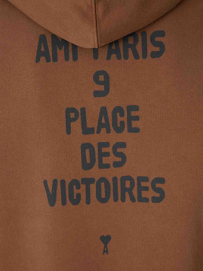 Outlet online Ami Paris Hombre Sudadera Capucha Logo color Marrón sku 545-001948 01 - Foto 5