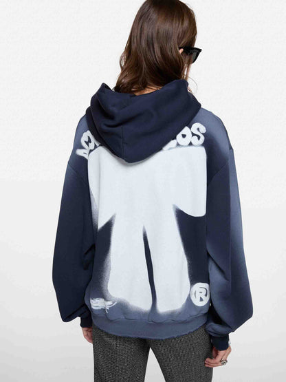 Acne Studios Hombre Barcelona Sudadera Capucha Sprayed color Azul Noche sku 545-002031 01 - Foto 4
