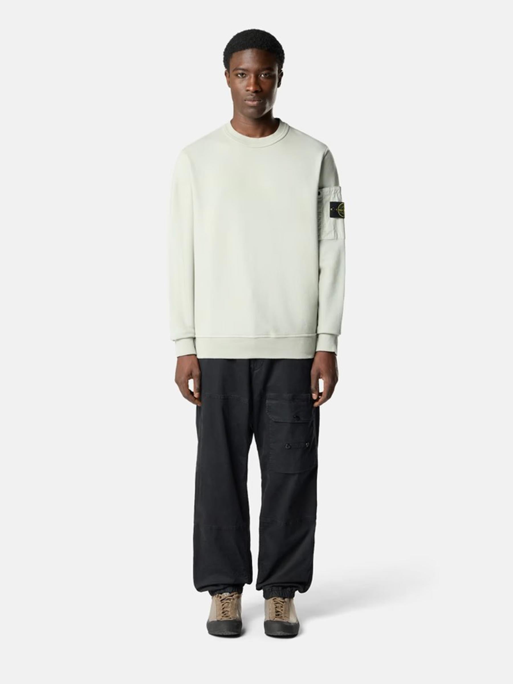 Outlet online Stone Island Hombre Sudadera Cuello Redondo color Verde Menta sku 545-002039 01 - Foto 2