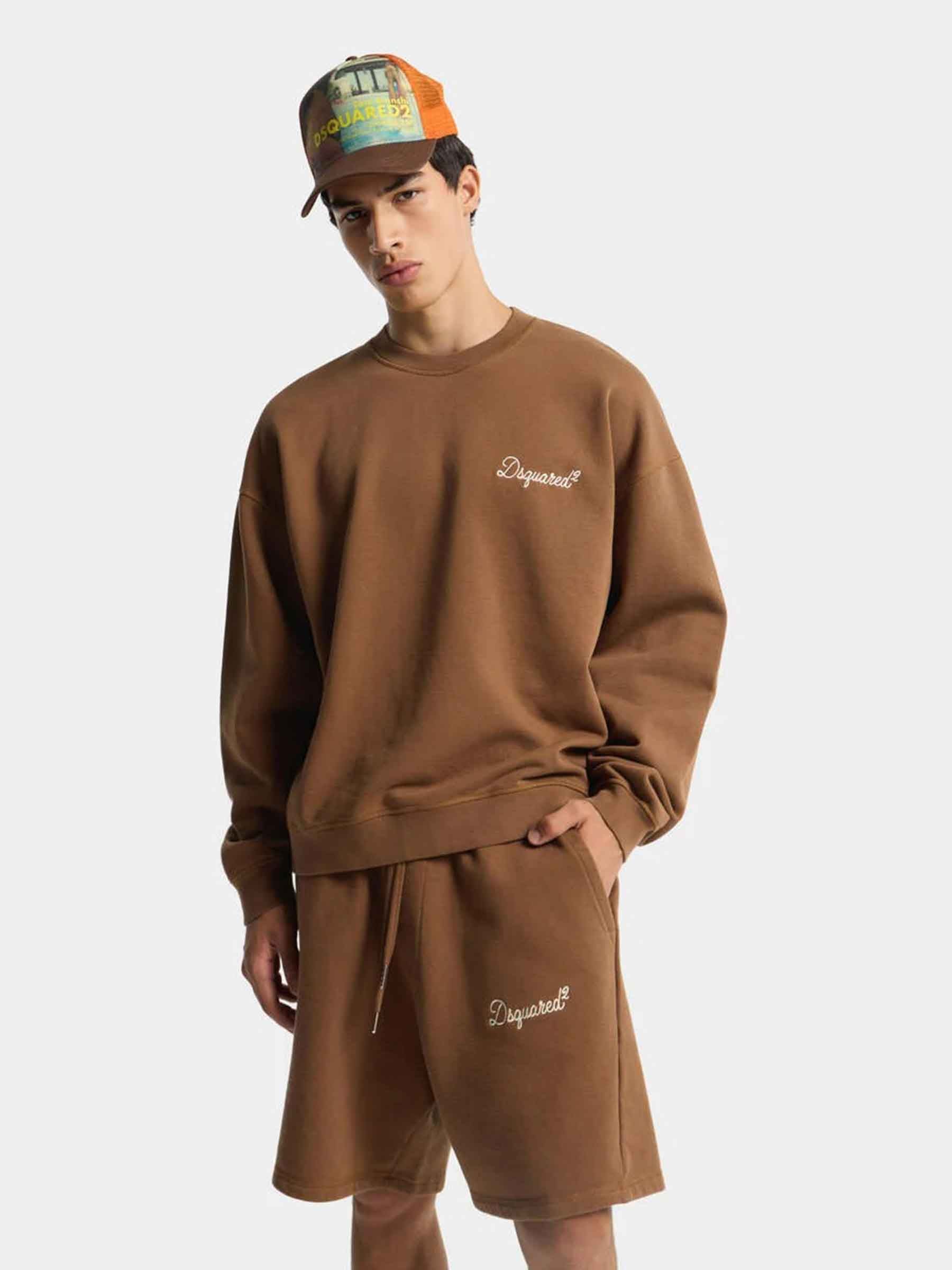 Outlet online Dsquared2 Hombre Sudadera Logo Algodón color Marrón sku 545-002086 01 - Foto 2