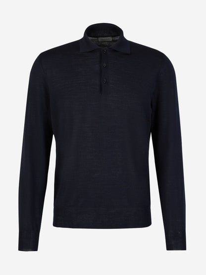 Outlet online Canali Hombre Polo Punto Lana color Azul Noche sku 551-000288 03 - Foto 1