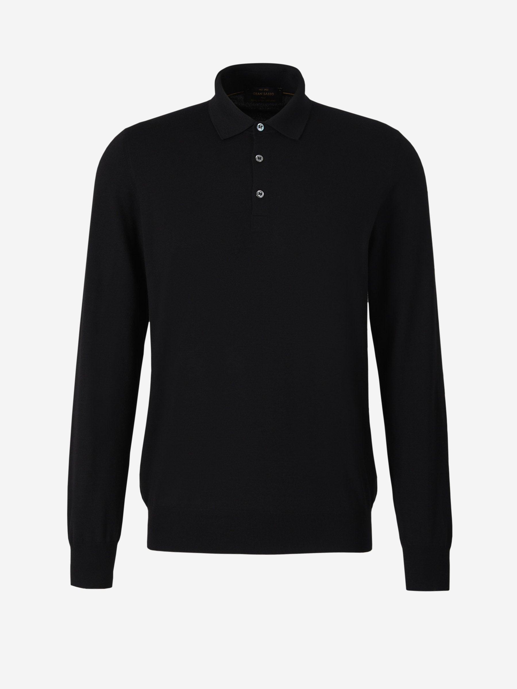 Outlet online Gran Sasso Hombre Polo Punto Lana color Negro sku 551-000303 02 - Foto 5