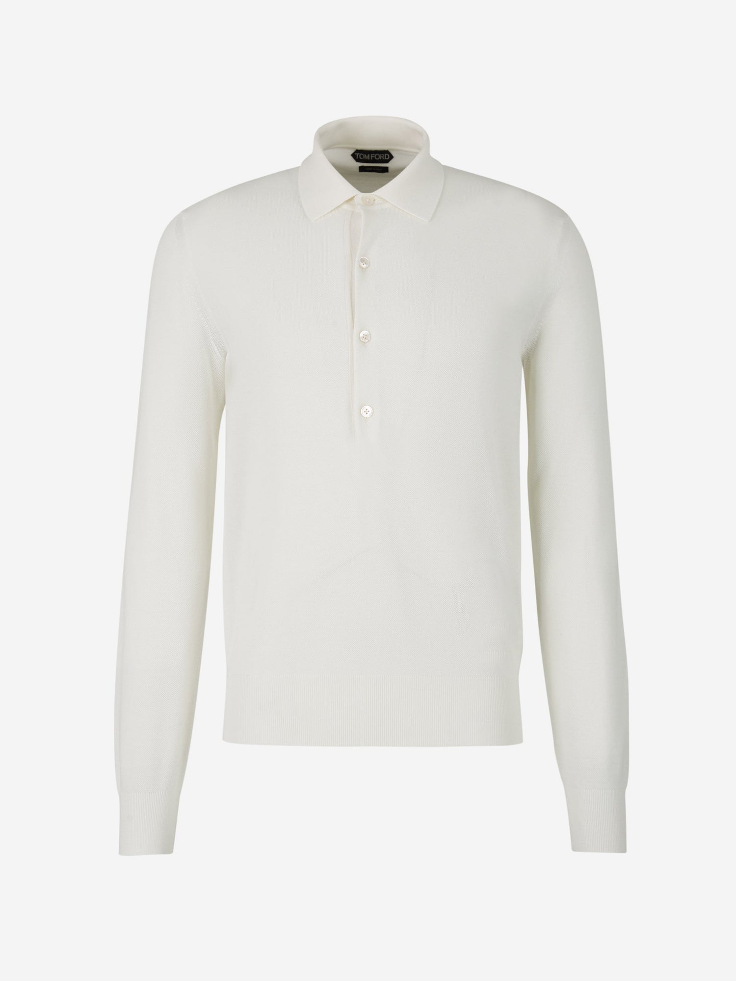 Outlet online Tom Ford Hombre Polo Seda Y Algodón color Crema sku 551-000329 02 - Foto 5