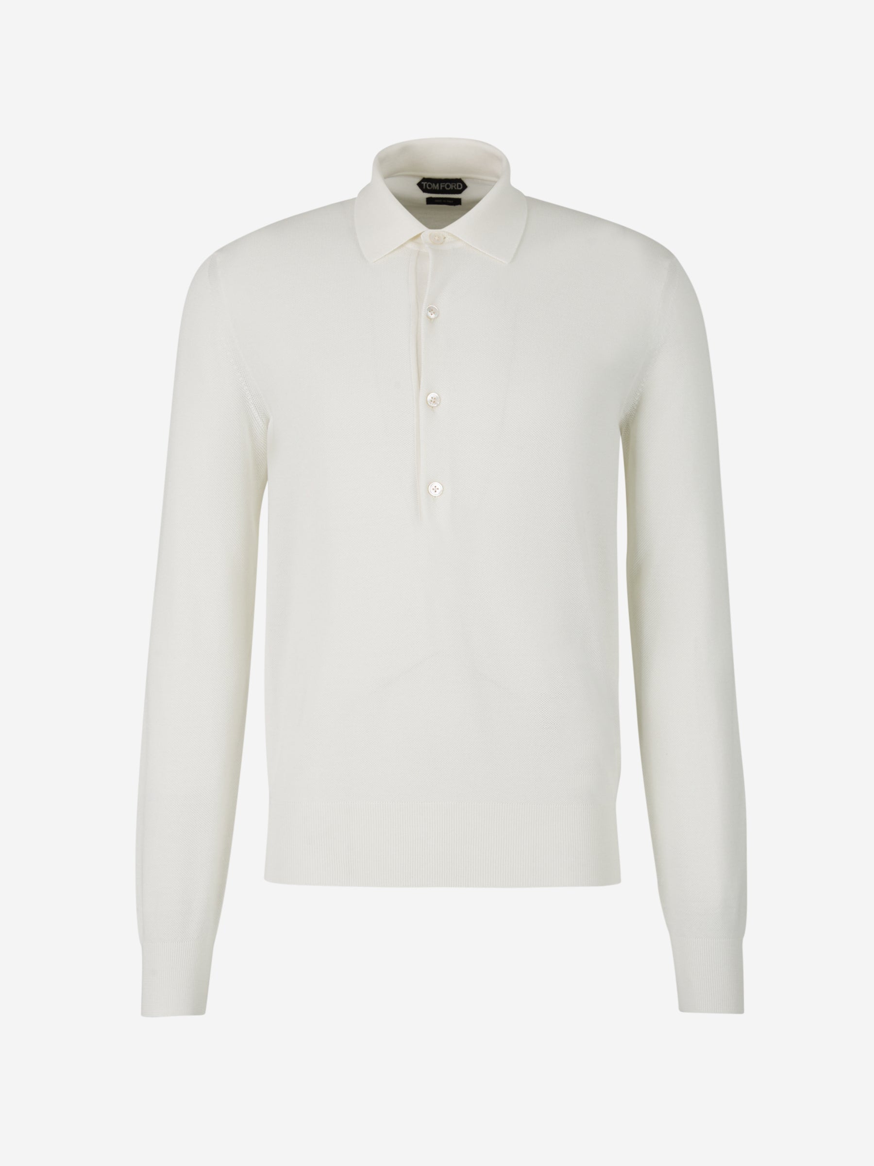 Outlet online Tom Ford Hombre Polo Seda Y Algodón color Crema sku 551-000329 02 - Foto 5