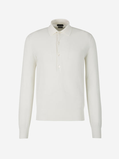 Outlet online Tom Ford Hombre Polo Seda Y Algodón color Crema sku 551-000329 02 - Foto 5