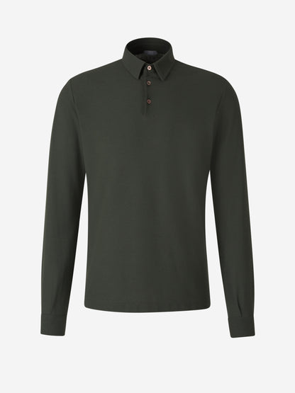 Outlet online Zanone Hombre Polo Liso Algodón color Verde Oscuro sku 551-000332 03 - Foto 1