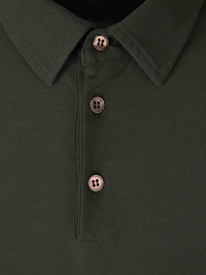 Outlet online Zanone Hombre Polo Liso Algodón color Verde Oscuro sku 551-000332 03 - Foto 3