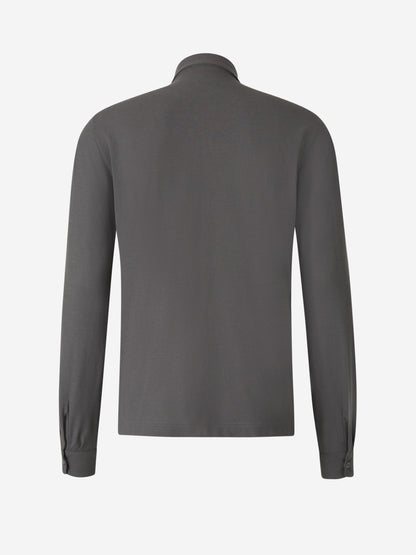 Zanone Hombre Barcelona Polo Liso Algodón color Gris Antracita sku 551-000332 04 - Foto 2