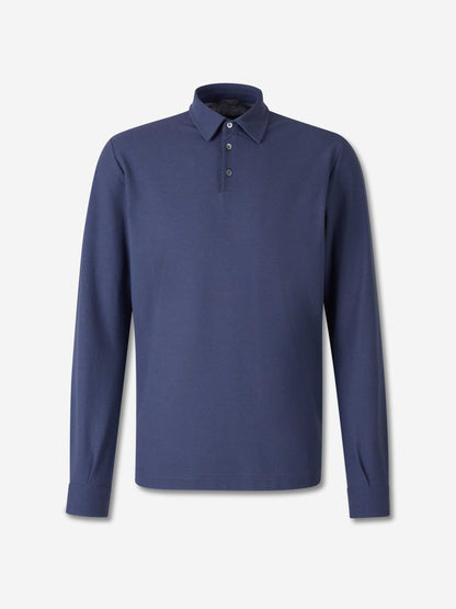 Zanone Hombre Barcelona Polo Liso Algodón color Azul Marino sku 551-000332 05 - Foto 1
