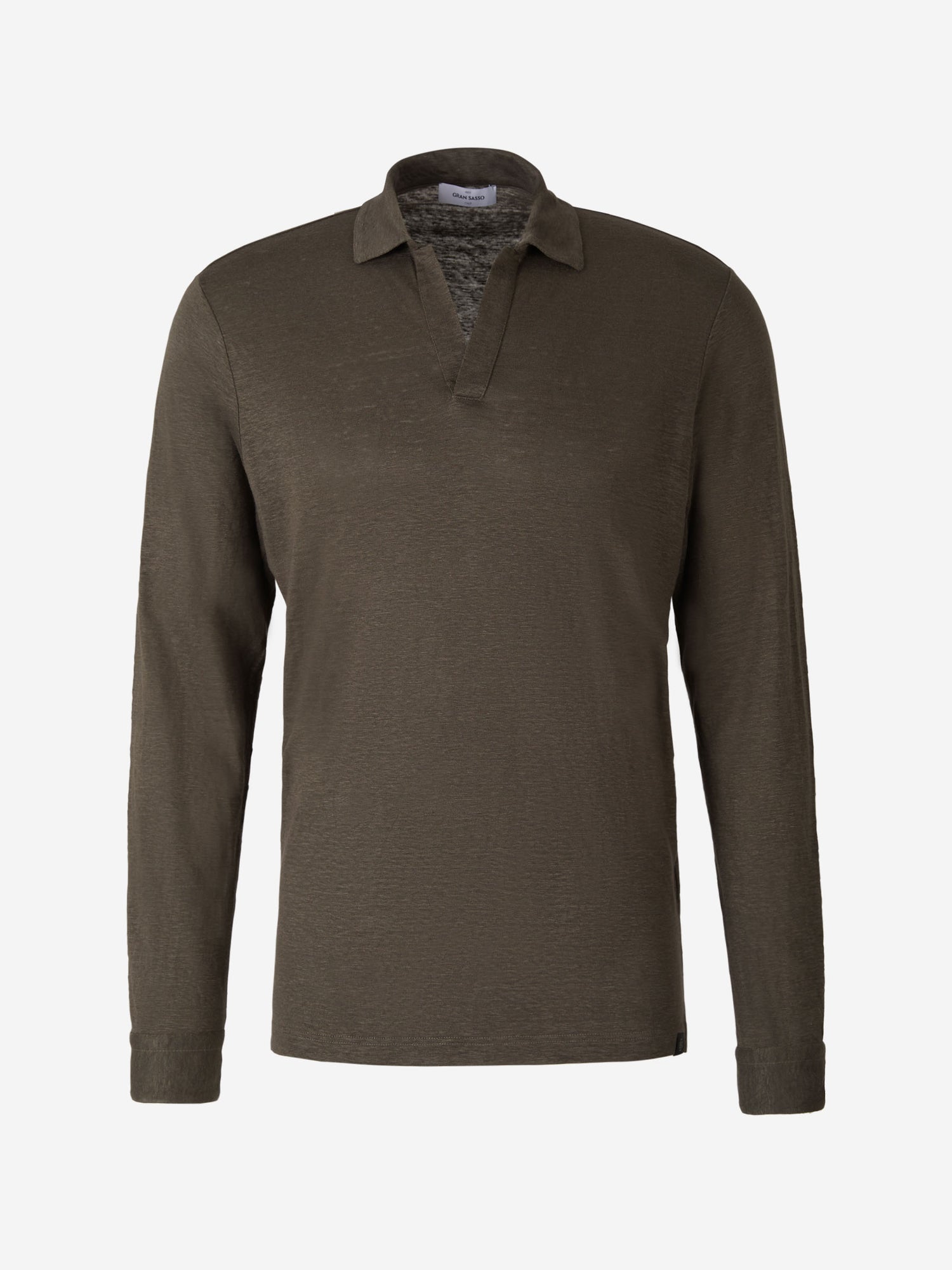 Outlet online Gran Sasso Hombre Polo Manga Larga Lino color Azul Marino sku 551-000337 01 - Foto 5