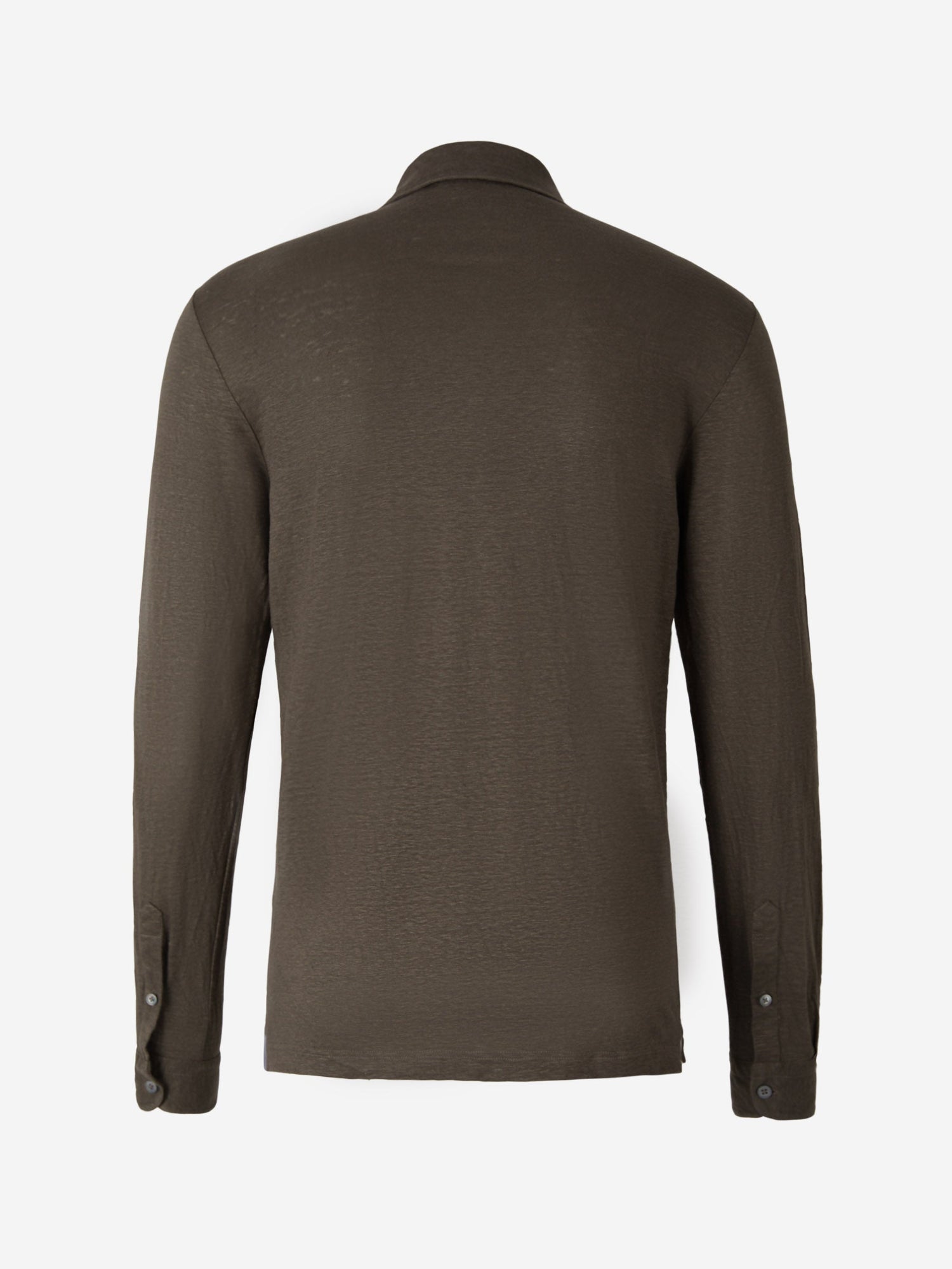 Outlet online Gran Sasso Hombre Polo Manga Larga Lino color Verde Militar sku 551-000337 02 - Foto 6