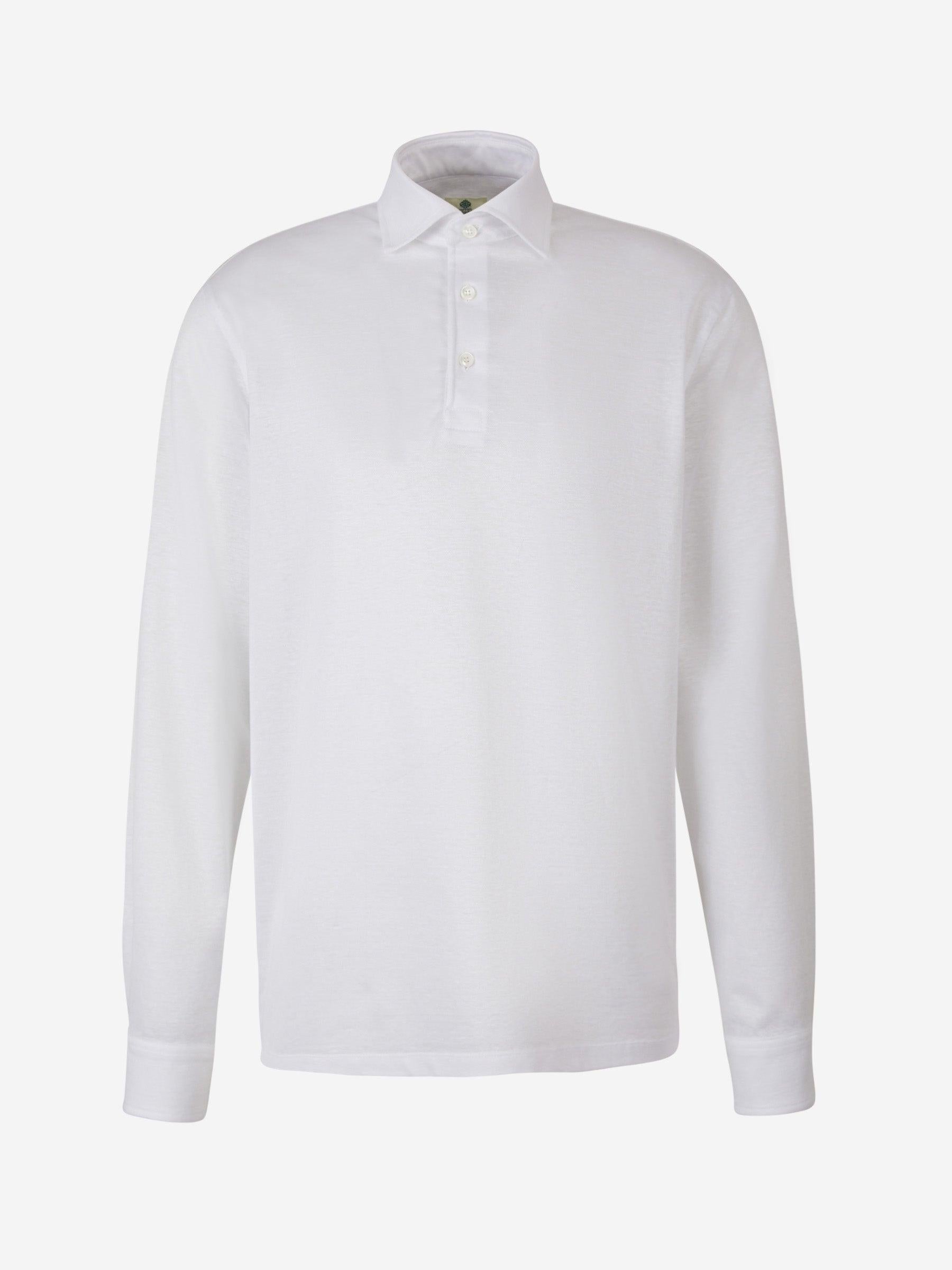 Outlet online Borrelli Hombre Polo Algodon Y Lino color Blanco sku 551-000338 01 - Foto 1