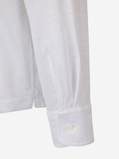 Outlet online Borrelli Hombre Polo Algodon Y Lino color Blanco sku 551-000338 01 - Foto 4
