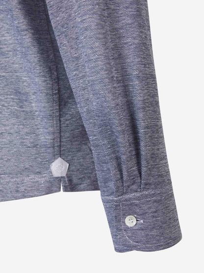 Outlet online Borrelli Hombre Polo Algodon Y Lino color Azul Cobalto sku 551-000338 02 - Foto 8