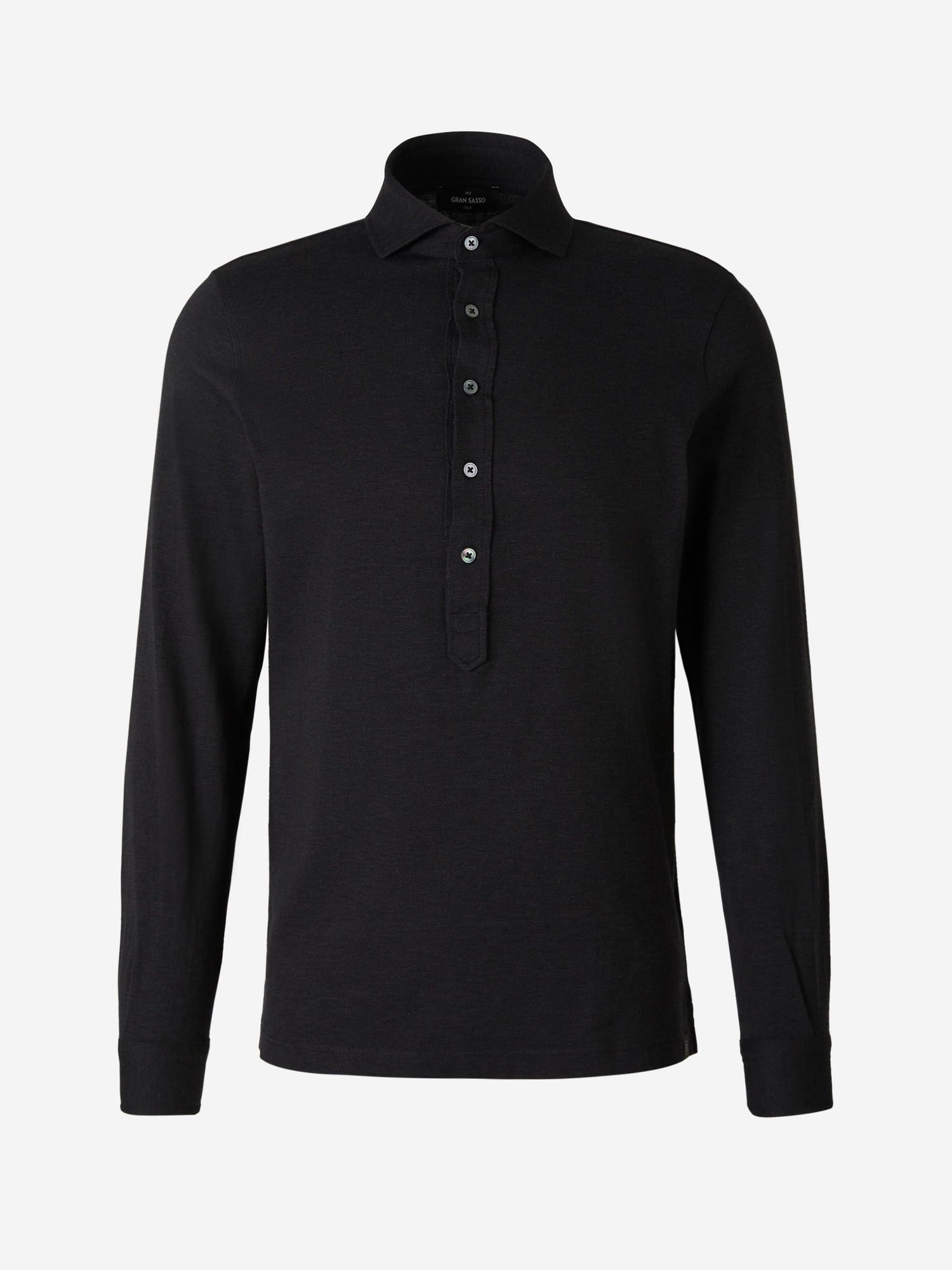 Outlet online Gran Sasso Hombre Polo Pop-Over Largo color Negro sku 551-000360 02 - Foto 5