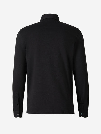 Outlet online Gran Sasso Hombre Polo Pop-Over Largo color Negro sku 551-000360 02 - Foto 6
