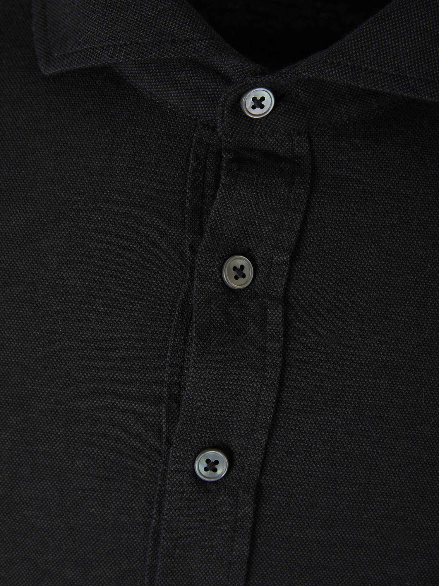 Outlet online Gran Sasso Hombre Polo Pop-Over Largo color Negro sku 551-000360 02 - Foto 7