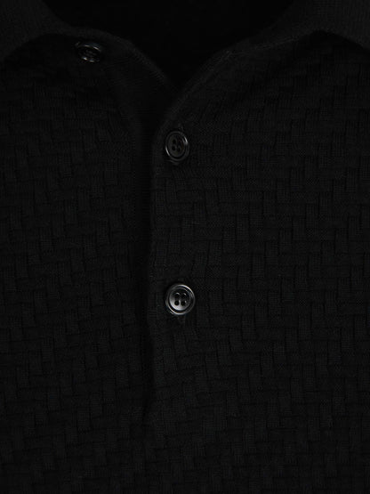 Outlet online Brioni Hombre Polo Punto Texturizado color Azul Marino sku 551-000371 01 - Foto 3