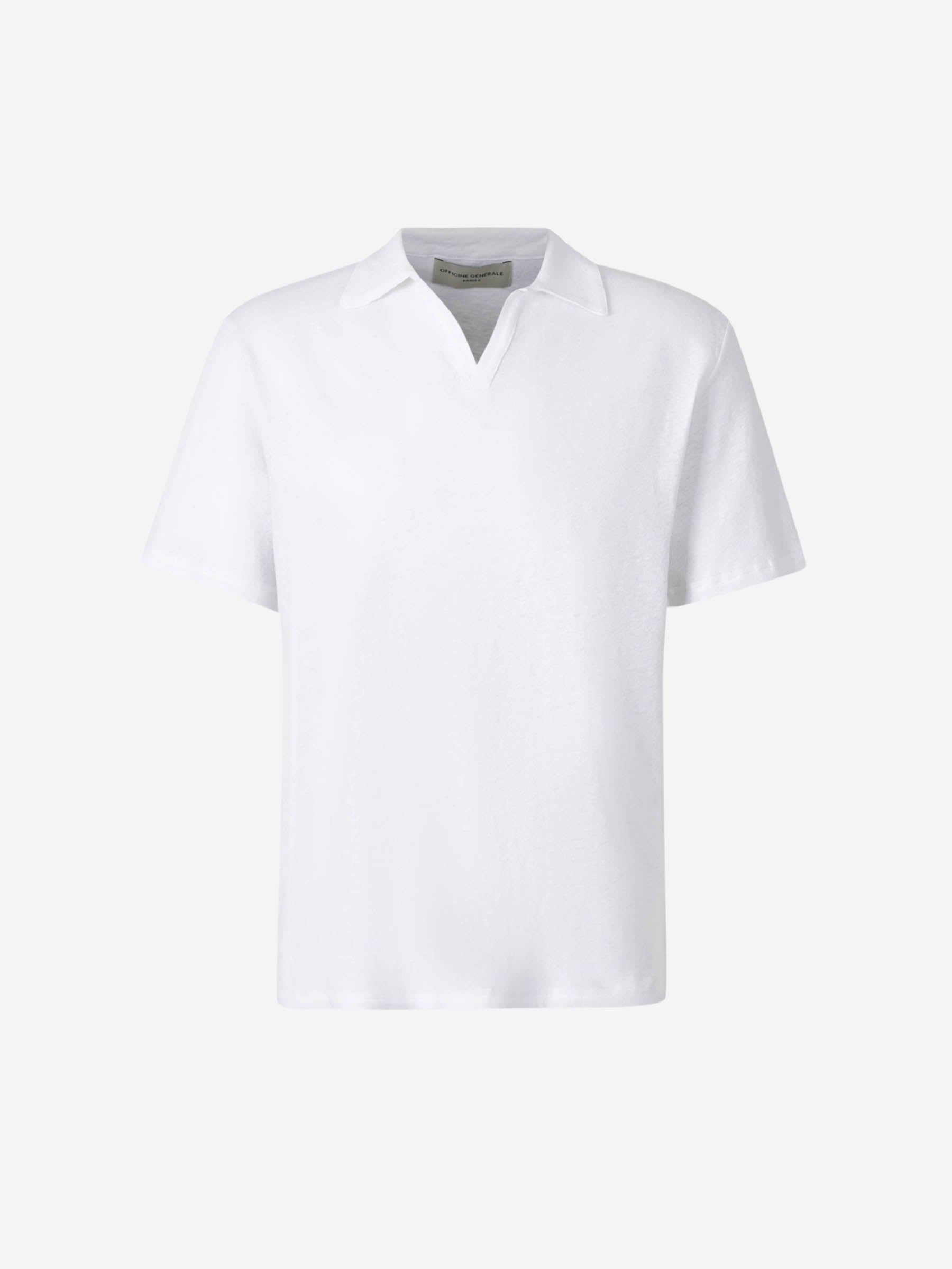 Outlet online Officine Générale Hombre Polo Algodón Lino color Blanco sku 551-000386 01 - Foto 1