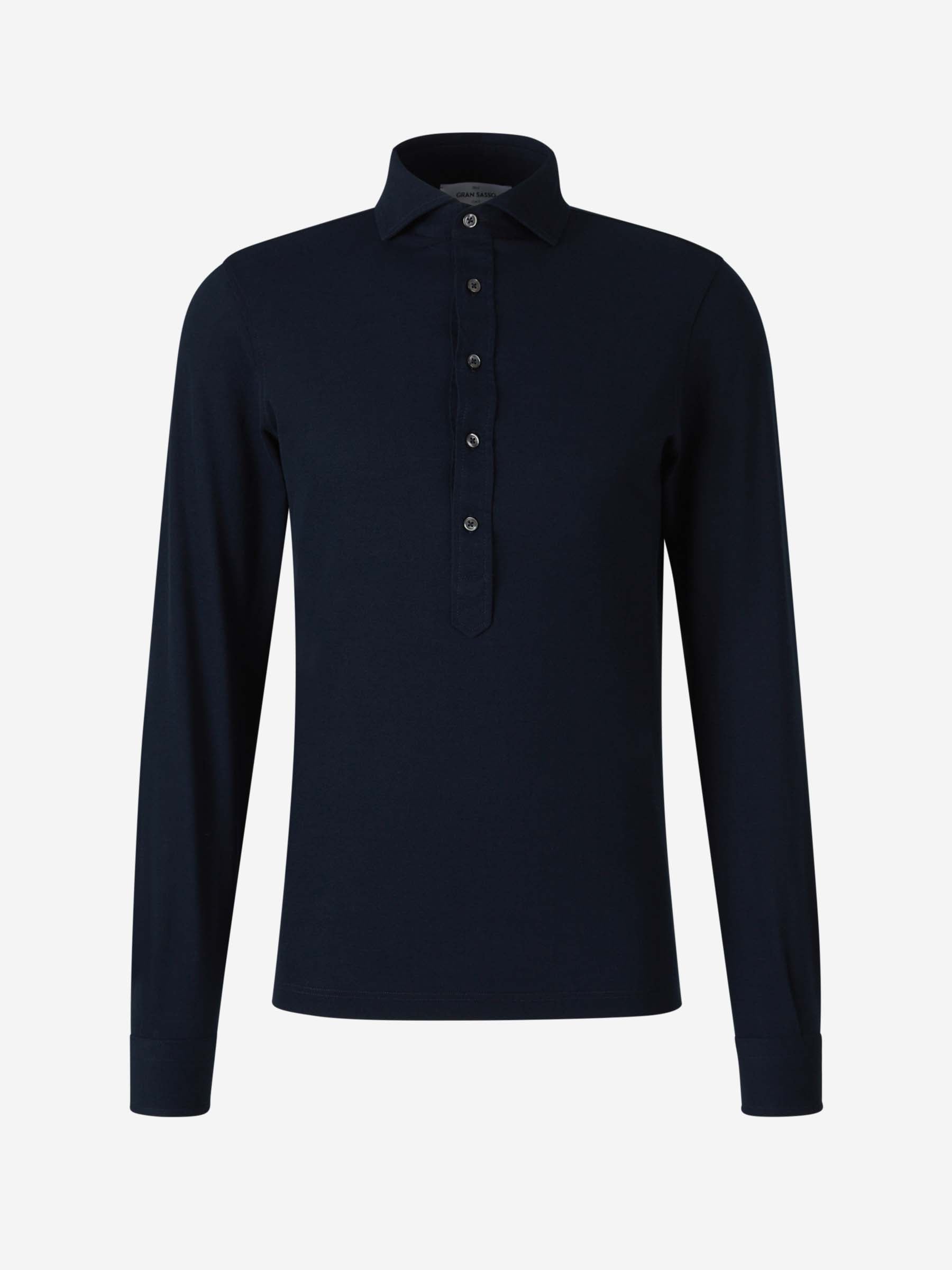 Outlet online Gran Sasso Hombre Polo Piqué Algodón color Azul Marino sku 551-000387 02 - Foto 1