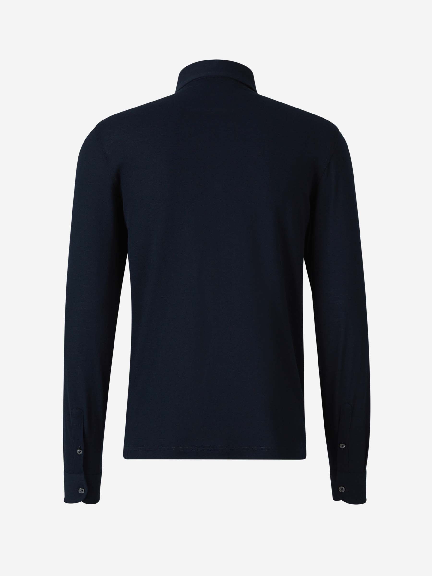Outlet online Gran Sasso Hombre Polo Piqué Algodón color Azul Marino sku 551-000387 02 - Foto 2