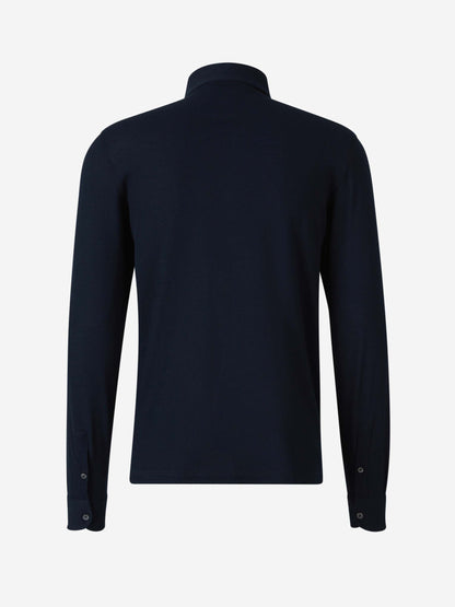 Outlet online Gran Sasso Hombre Polo Piqué Algodón color Azul Marino sku 551-000387 02 - Foto 2
