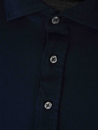 Outlet online Gran Sasso Hombre Polo Piqué Algodón color Azul Marino sku 551-000387 02 - Foto 3