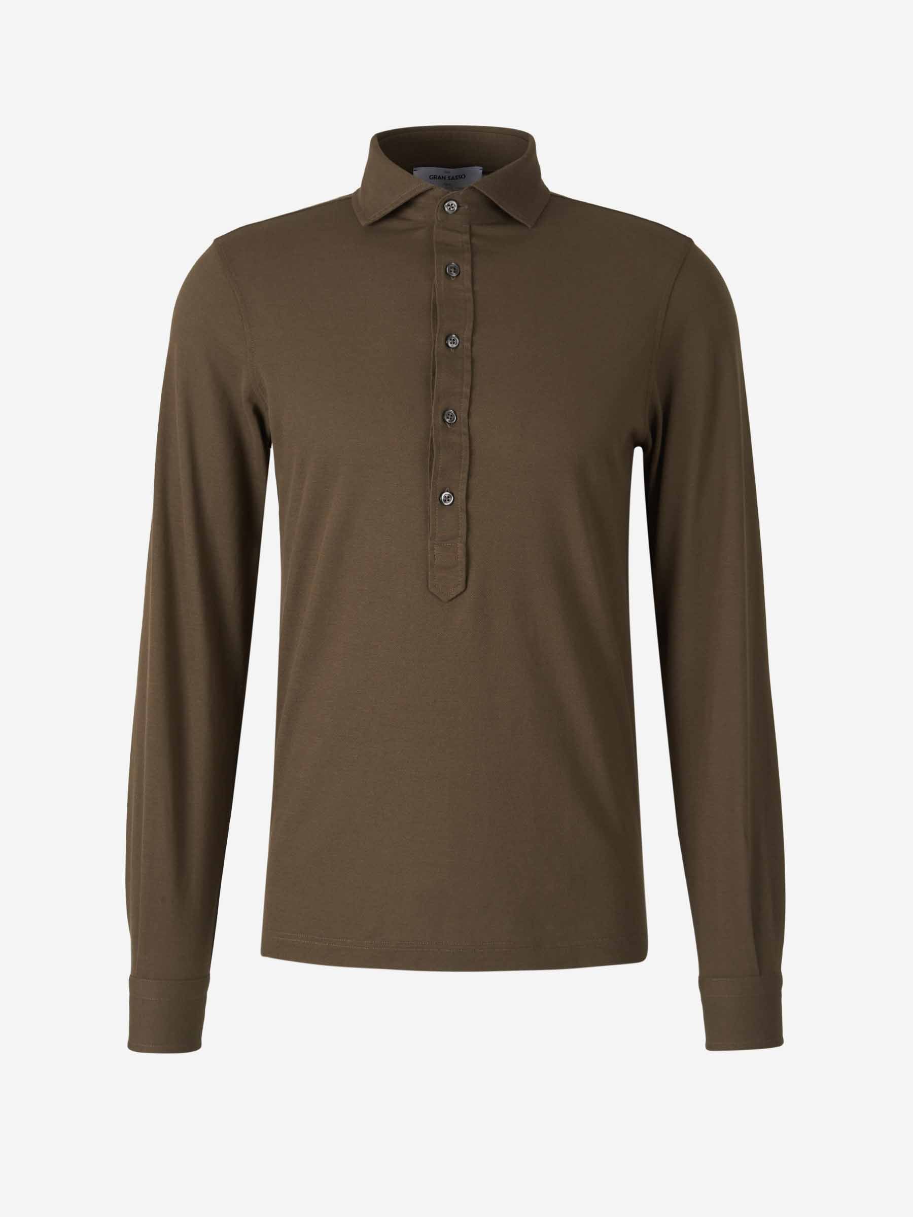 Outlet online Gran Sasso Hombre Polo Piqué Algodón color Verde Militar sku 551-000387 03 - Foto 1