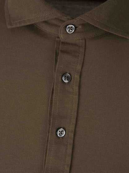Outlet online Gran Sasso Hombre Polo Piqué Algodón color Verde Militar sku 551-000387 03 - Foto 3
