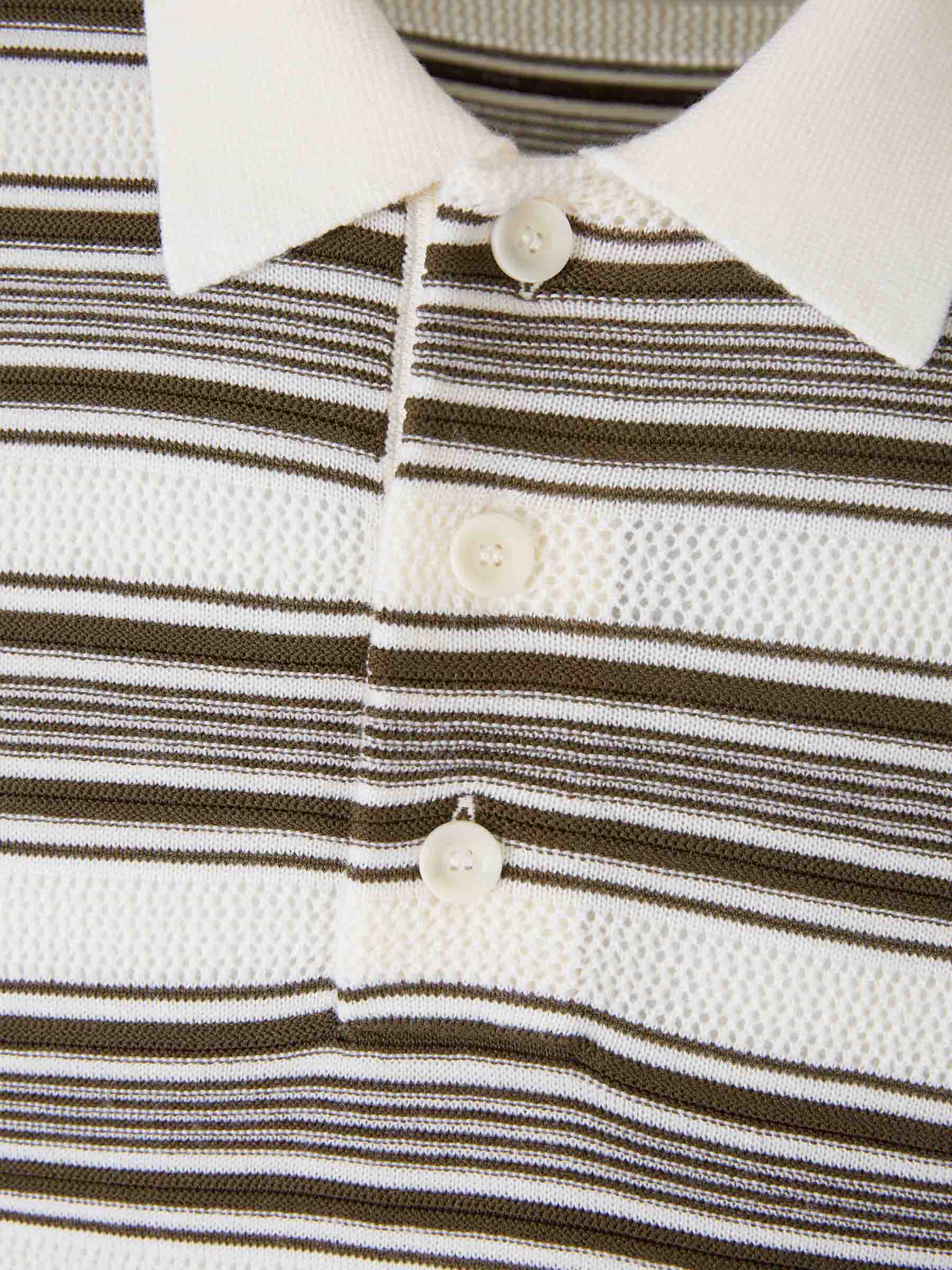 Outlet online Wales Bonner Hombre Polo Punto Lana color Beige sku 551-000394 01 - Foto 3