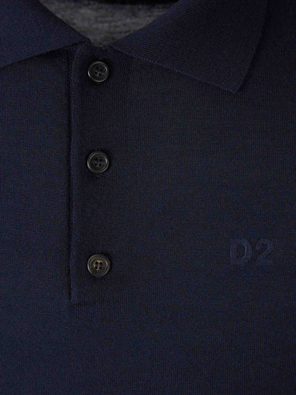 Outlet online Dsquared2 Hombre Jersey de punto fino color Azul Marino sku 551-000401 01 - Foto 3