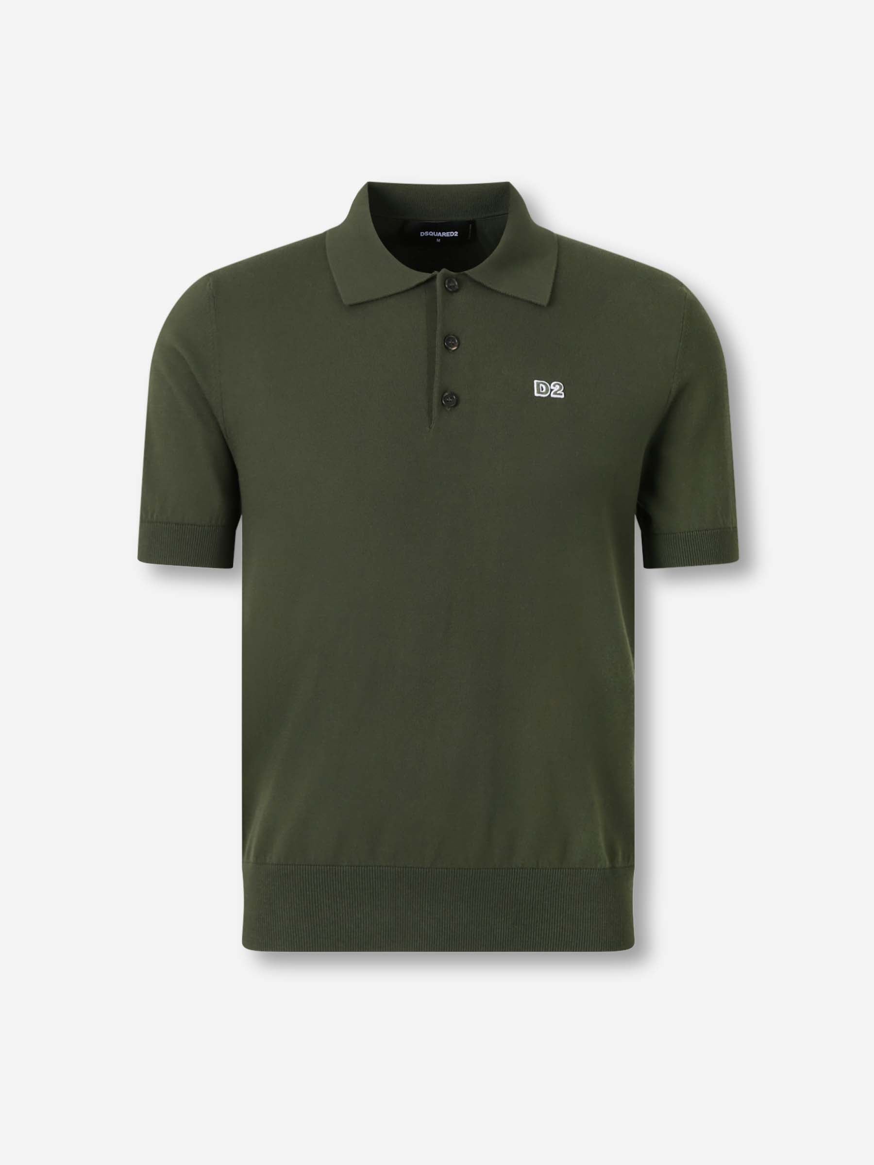 Outlet online Dsquared2 Hombre Polo Punto D2 color Verde Oscuro sku 551-000402 01 - Foto 1