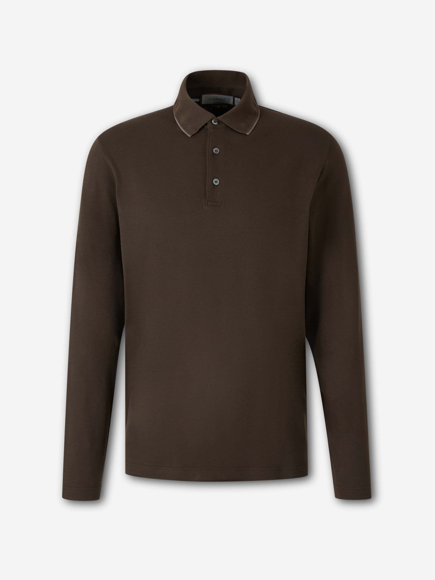 Outlet online Canali Hombre Polo Manga Larga color Marrón Oscuro sku 551-000407 01 - Foto 1