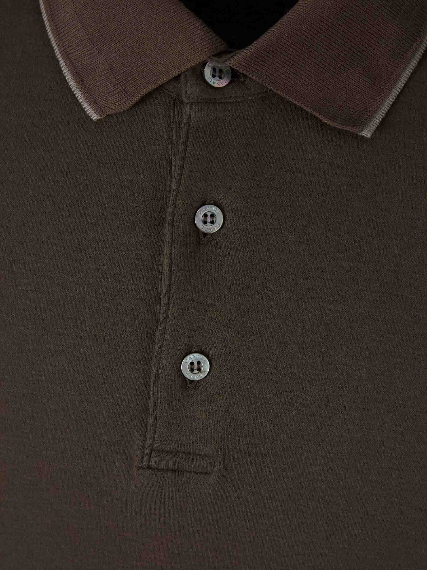 Outlet online Canali Hombre Polo Manga Larga color Marrón Oscuro sku 551-000407 01 - Foto 3