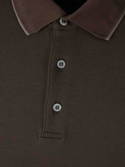 Outlet online Canali Hombre Polo Manga Larga color Marrón Oscuro sku 551-000407 01 - Foto 3